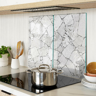 Glass kitchen board Cracked marble