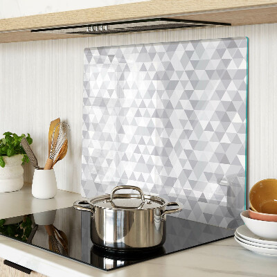 Glass kitchen board Triangle motif in shades of gray