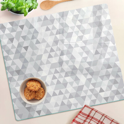 Glass kitchen board Triangle motif in shades of gray