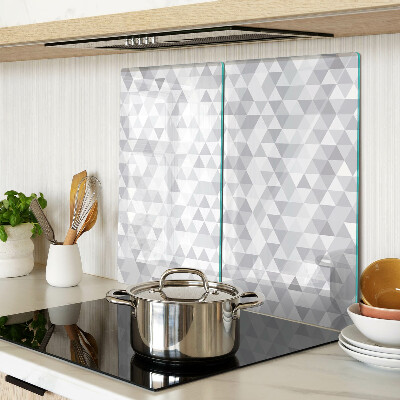 Glass kitchen board Triangle motif in shades of gray