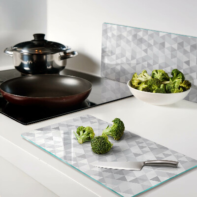 Glass kitchen board Triangle motif in shades of gray