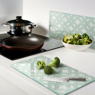 Glass chopping board Geometric patterns in pastel colors
