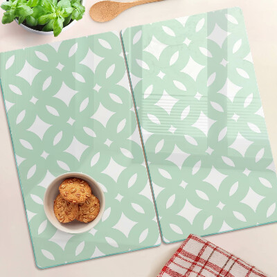 Glass chopping board Geometric patterns in pastel colors