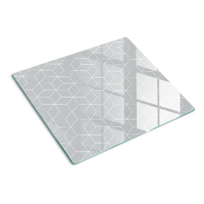 Glass chopping board Hexagonal geometric grid
