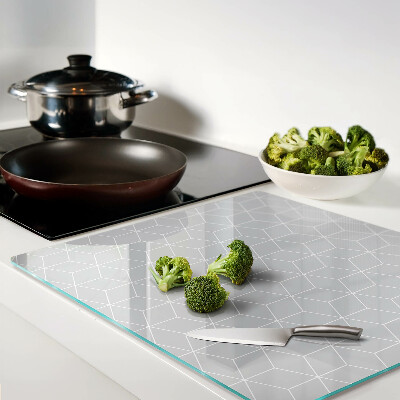 Glass chopping board Hexagonal geometric grid