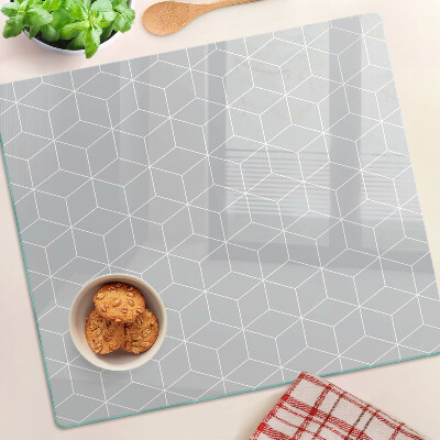 Glass chopping board Hexagonal geometric grid