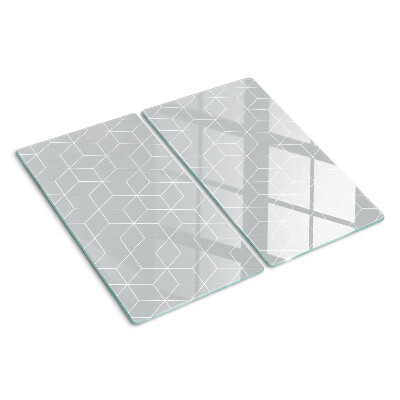 Glass chopping board Hexagonal geometric grid