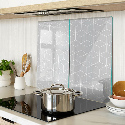 Glass chopping board Hexagonal geometric grid