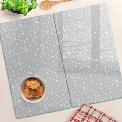 Glass chopping board Hexagonal geometric grid
