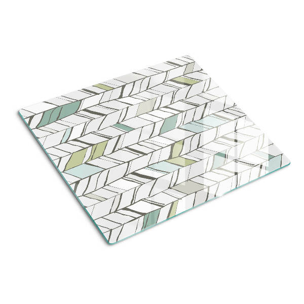 Glass kitchen board Leafy patterns in shades of green