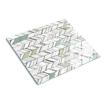 Glass kitchen board Leafy patterns in shades of green