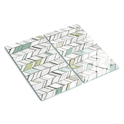 Glass kitchen board Leafy patterns in shades of green