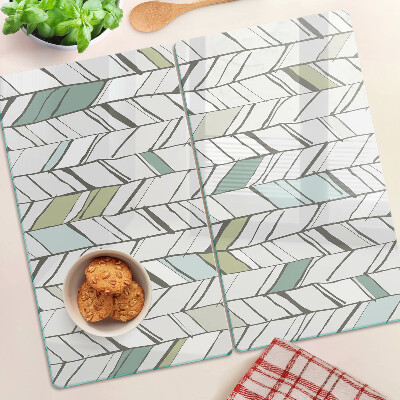 Glass kitchen board Leafy patterns in shades of green