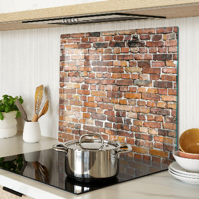 Glass kitchen board Brick wall