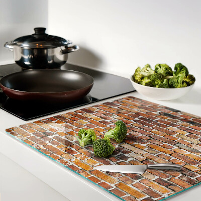 Glass kitchen board Brick wall