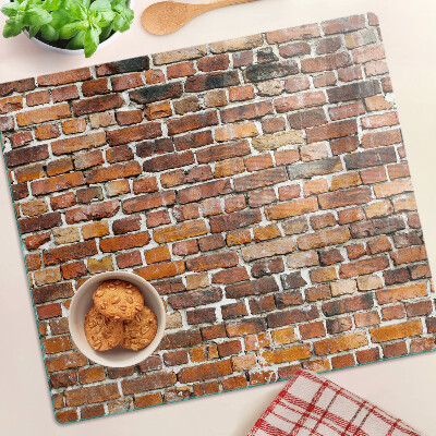Glass kitchen board Brick wall