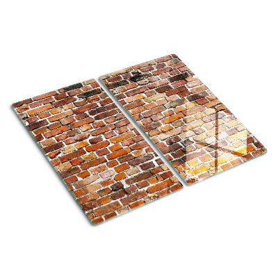 Glass kitchen board Brick wall