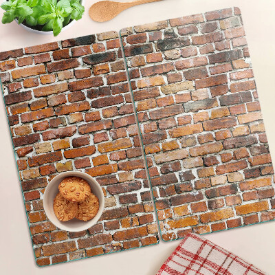 Glass kitchen board Brick wall