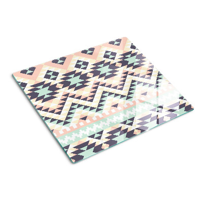 Glass kitchen board Geometric motif in pastel colors