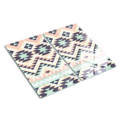 Glass kitchen board Geometric motif in pastel colors