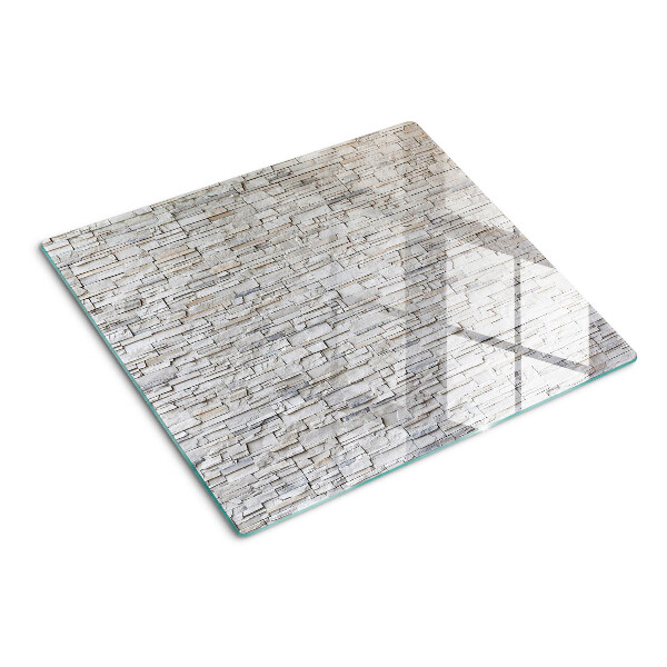 Glass chopping board Stone brick wall