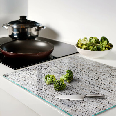 Glass chopping board Stone brick wall