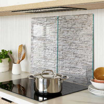 Glass chopping board Stone brick wall