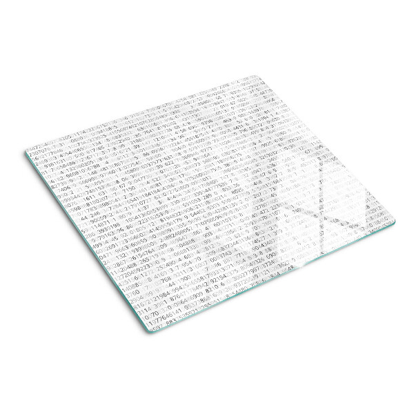 Glass chopping board A series of numbers