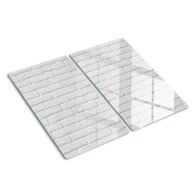 Glass chopping board Brick wall