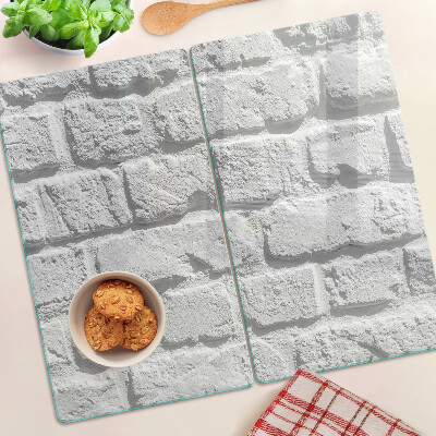 Glass chopping board Brick wall