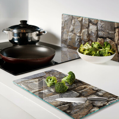 Glass chopping board Stone wall