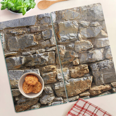 Glass chopping board Stone wall