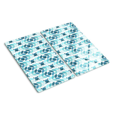 Glass chopping board Leaves in shades of blue