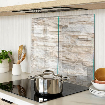Glass kitchen board Natural stone in shades of beige
