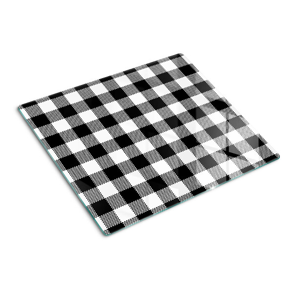 Glass chopping board Checkered motif