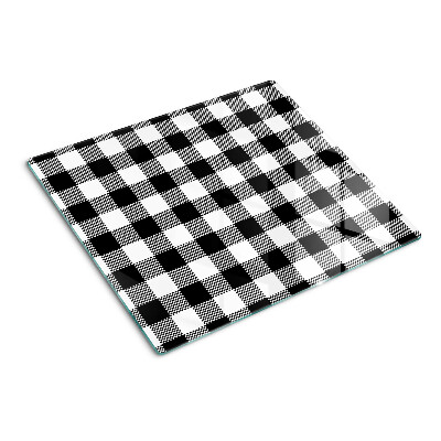 Glass chopping board Checkered motif