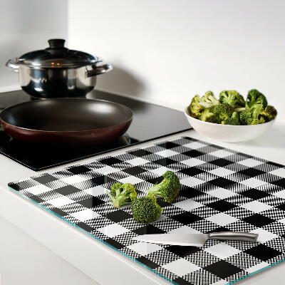 Glass chopping board Checkered motif