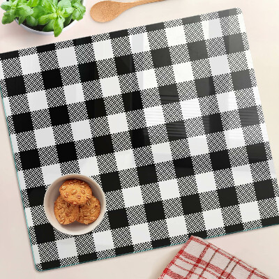 Glass chopping board Checkered motif
