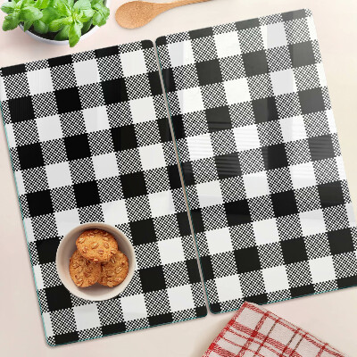 Glass chopping board Checkered motif