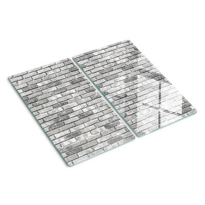 Glass chopping board Brick wall