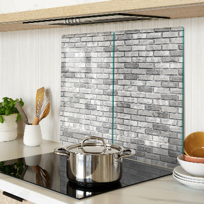 Glass chopping board Brick wall