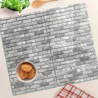Glass chopping board Brick wall