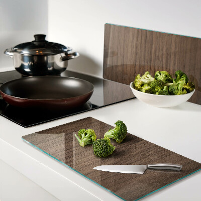 Glass chopping board Walnut wood