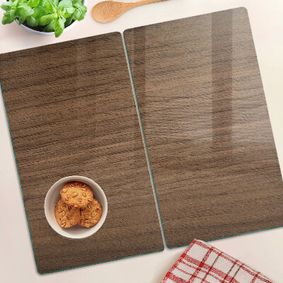 Glass chopping board Walnut wood