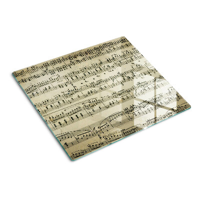 Glass chopping board Musical notation