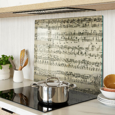 Glass chopping board Musical notation