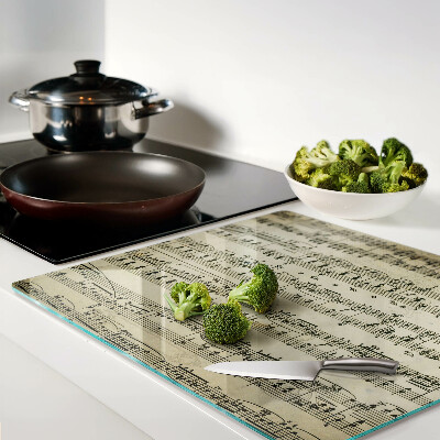 Glass chopping board Musical notation
