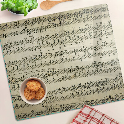 Glass chopping board Musical notation