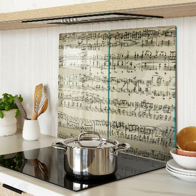 Glass chopping board Musical notation