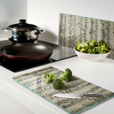 Glass chopping board Musical notation
